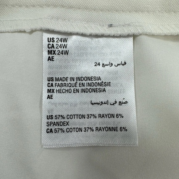 NWT Alfani Plus Size 24W White Ankle Pants Comfort Waist Skinny Leg Cotton Blend - Picture 6 of 9